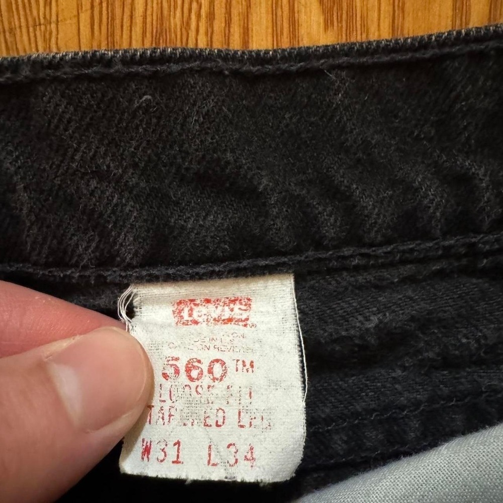 Levi's Men's Jeans 560 Black Loose Tapered Fit USA Made Actual 30x33 - Picture 5 of 8